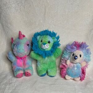 Colorful Stuffed Animal Set of 3 - Unicorn, Lion, and Hedgehog NWOT